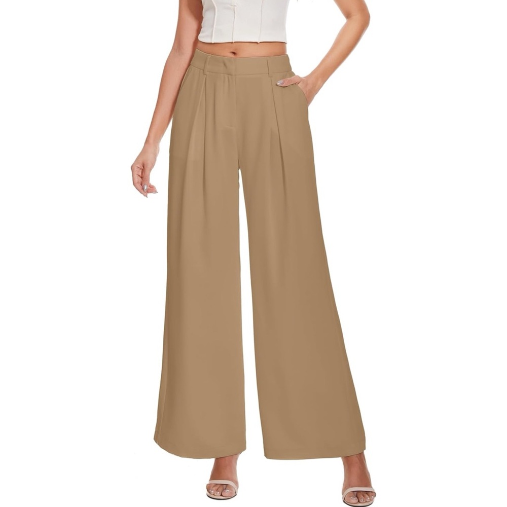 NWT Women High Waist Casual Wide Leg Long Palazzo Pants Trousers Regular SIZE M